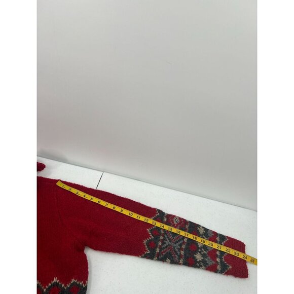 Hunt Club Women Size XL Vintage Red Wool Blend Fair Isle Cardigan Sweater - Picture 7 of 9